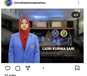 Lioni Kurnia Sari Juara 3 Cabang Tilawah Putri Pada Pekan Seni Mahasiswa Perguruan Tinggi Muhammadiyah ke-IV