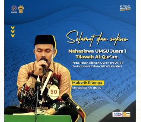 Prestasi Membanggakan Mahasiswa UMSU, Mubarik Ritonga Raih Juara I Tilawah Al-Quran PTQ RRI Se-Indonesia