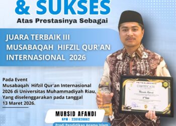 Mahasiswa PAI UMSU Raih Juara Terbaik 3 Musabaqah Hifzil Qur’an Internasional 2026