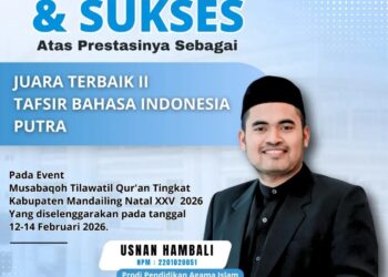 Mahasiswa PAI UMSU Raih Juara Terbaik 2 Tafsir Al-Qur’an Bahasa Indonesia pada MTQ XXV Mandailing Natal 2026